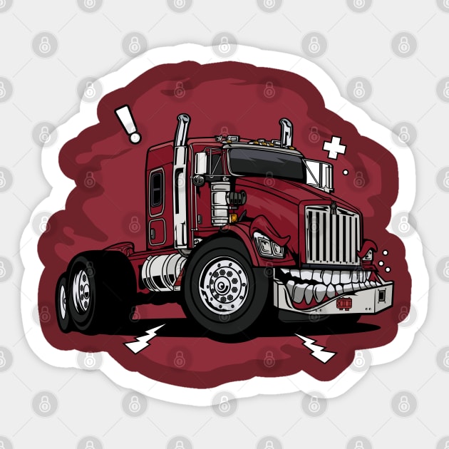 Monster red truck Sticker by beanbeardy